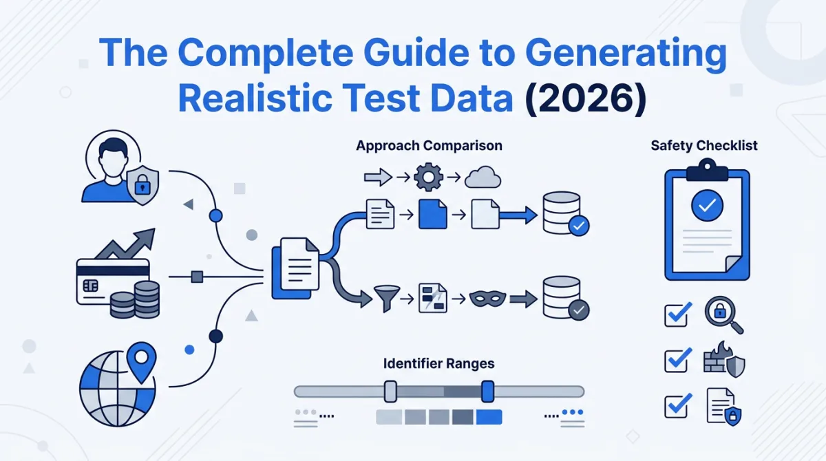 Illustration for this article: Build test data from schema constraints, parent-child relationships and expected outcomes. Includes a worked order fixture and field-specific examples.
