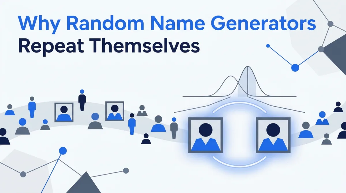 Illustration for this article: Two identical names in 1,000 random profiles isn't a bug — it's the birthday paradox. We measured collision rates on our own generator and show what to expect.
